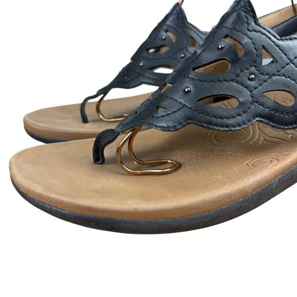 Rockport Ridge Sling Slingback Thongs Sandals Black Womens Shoes Studded sz 9 - Picture 8 of 16